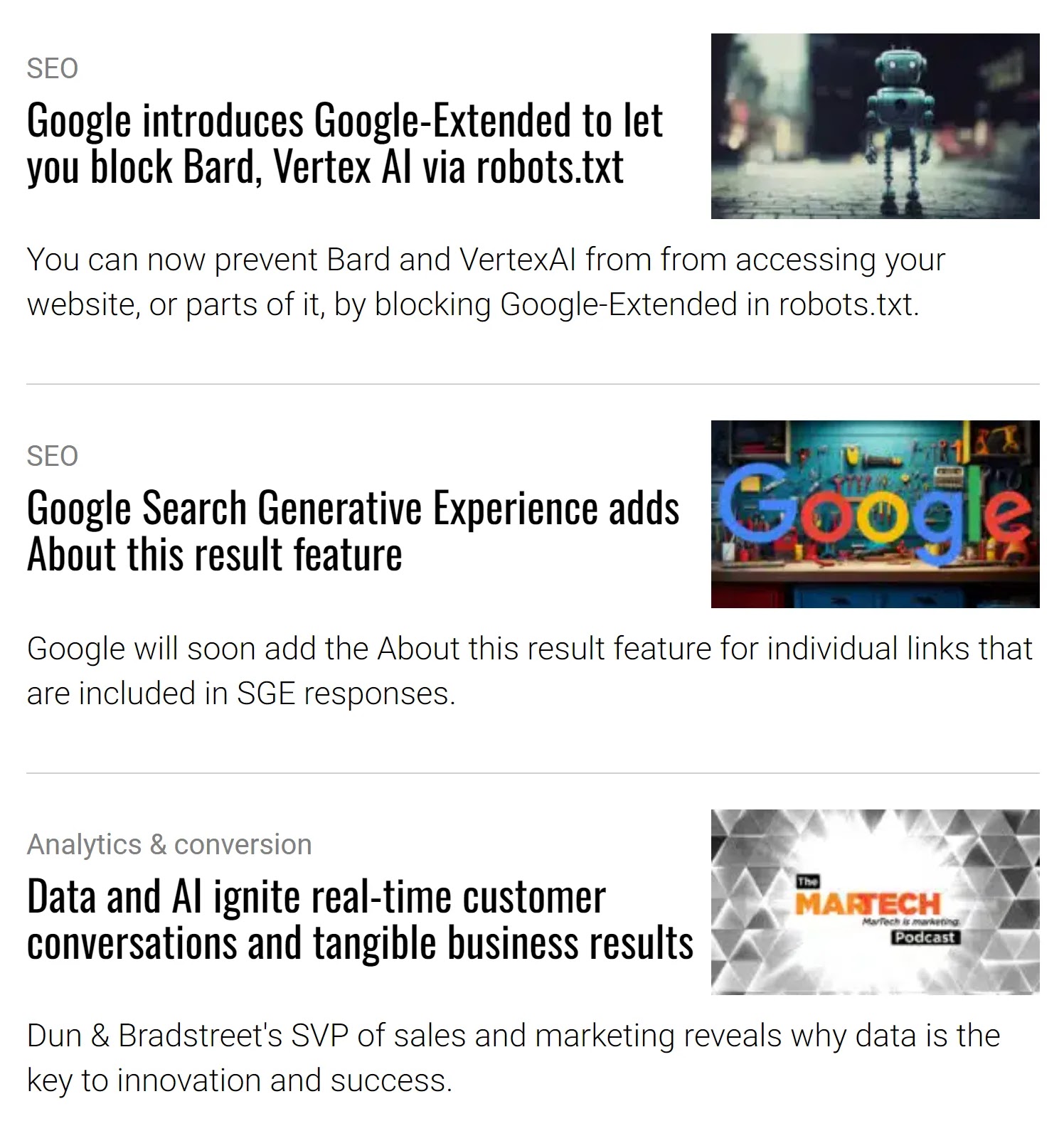 Search Engine Land’s articles selection