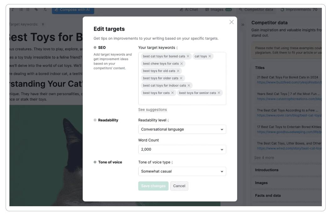 Creating SEO content with Content Toolkit