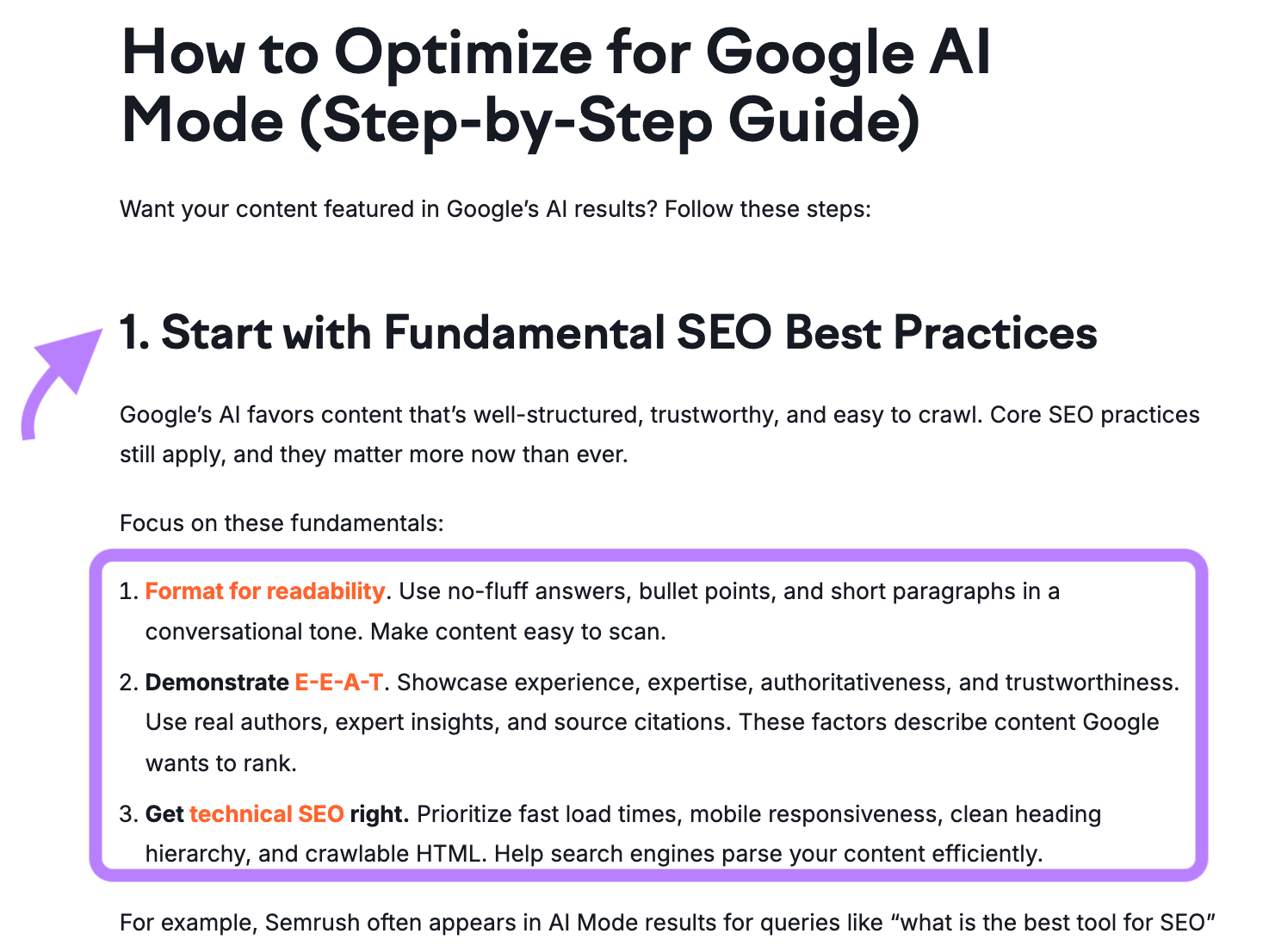Example of structuring content for LLMs