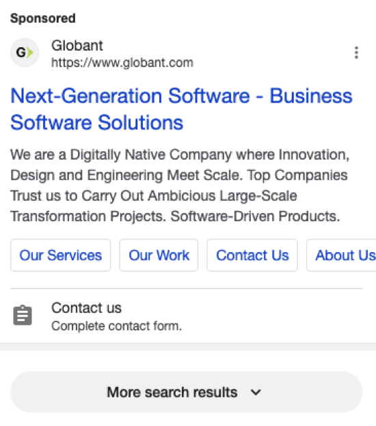 What bottom Google Ads look like on mobile devices