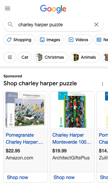 What Shopping Ads look like on mobile results