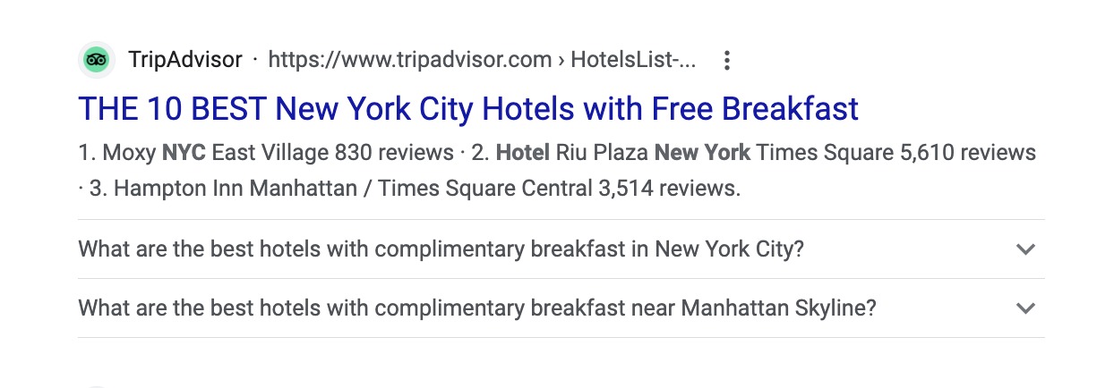 What FAQ SERP feature looks like